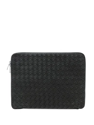 Pre-owned Bottega Veneta 2012-2026 Nappa Intrecciato Clutch Bag In Black
