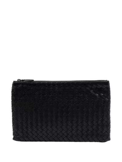 Pre-owned Bottega Veneta 2012-2026 Nappa Intrecciato Clutch Bag In Black