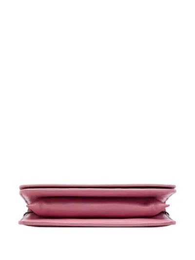 Pre-owned Bottega Veneta 2012-2026 Nappa Intrecciato Continental Wallet On Chain Crossbody Bag In Pink