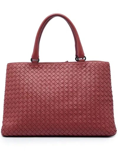 Pre-owned Bottega Veneta 2012-2026 Nappa Intrecciato Milano Tote Bag In Brown