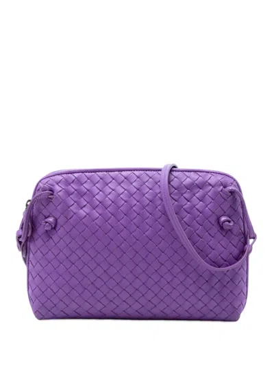 Pre-owned Bottega Veneta 2012-2026 Nappa Intrecciato Nodini Crossbody Bag In Purple