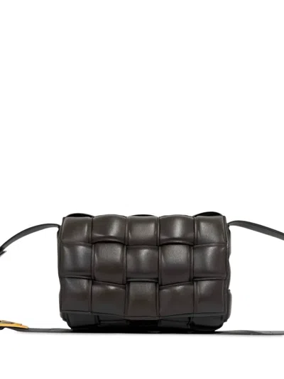 Pre-owned Bottega Veneta 2012-2026 Nappa Intrecciato Padded Cassette Crossbody Bag In Black