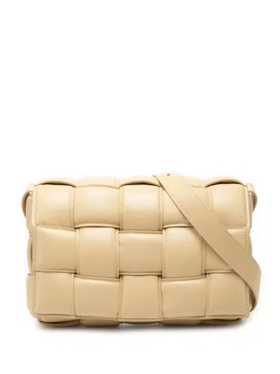 Pre-owned Bottega Veneta 2012-2026 Nappa Intrecciato Padded Cassette Crossbody Bag In Brown