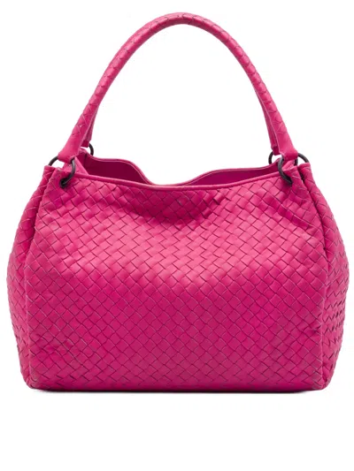 Pre-owned Bottega Veneta 2012-2026 Nappa Intrecciato Parachute Tote Bag In Pink