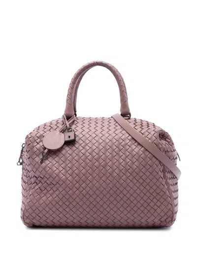 Pre-owned Bottega Veneta 2012-2026 Nappa Intrecciato Satchel In Pink