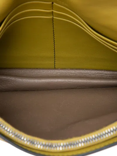 Pre-owned Bottega Veneta 2012-2026 Nappa Intrecciato Studded Wallet On Chain Crossbody Bag In Yellow