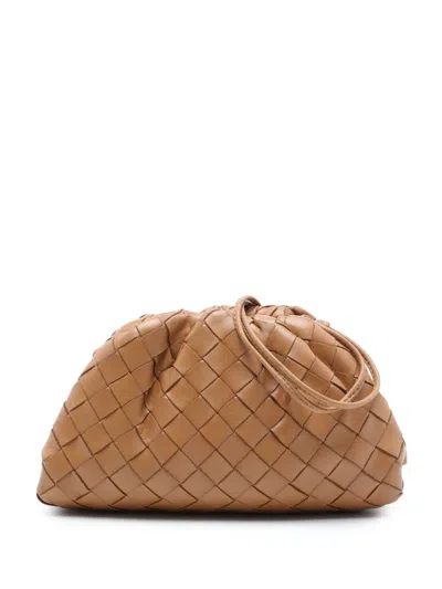 Pre-owned Bottega Veneta 2012-2026 Nappa Intrecciato The Mini Pouch Crossbody Bag In 褐色