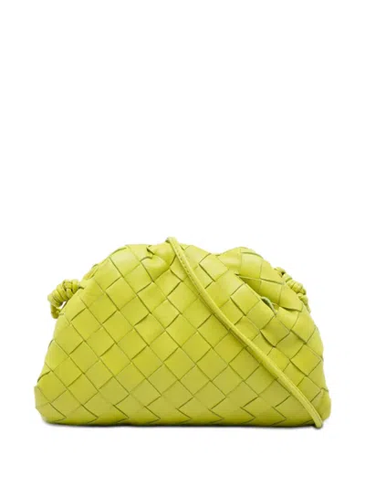 Pre-owned Bottega Veneta 2012-2026 Nappa Intrecciato The Mini Pouch Crossbody Bag In Green