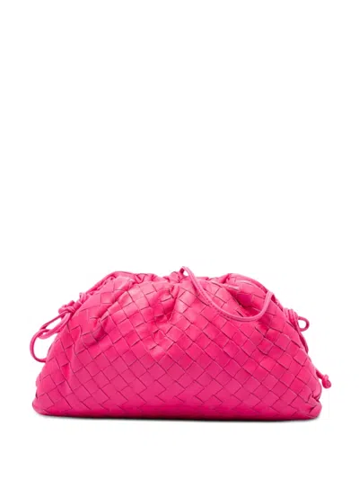 Pre-owned Bottega Veneta 2012-2026 Nappa Intrecciato The Mini Pouch Crossbody Bag In Pink
