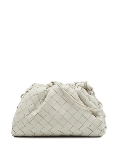 Pre-owned Bottega Veneta 2012-2026 Nappa Intrecciato The Mini Pouch Crossbody Bag In White