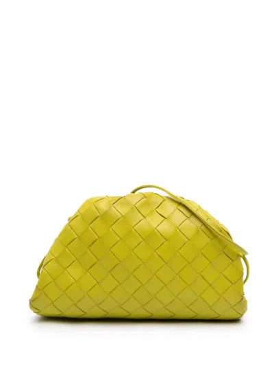 Pre-owned Bottega Veneta 2012-2026 Nappa Intrecciato The Mini Pouch Crossbody Bag In Yellow