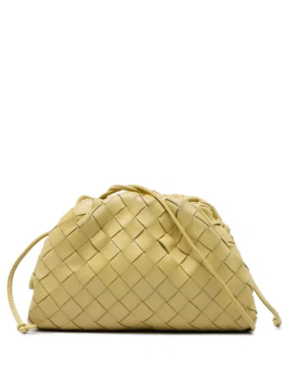 Pre-owned Bottega Veneta 2012-2026 Nappa Intrecciato The Mini Pouch Crossbody Bag In Yellow