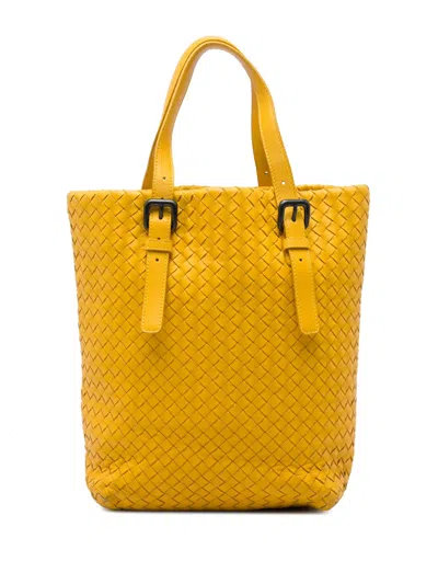 Pre-owned Bottega Veneta 2012-2026 Nappa Intrecciato Tote Bag In 黄色