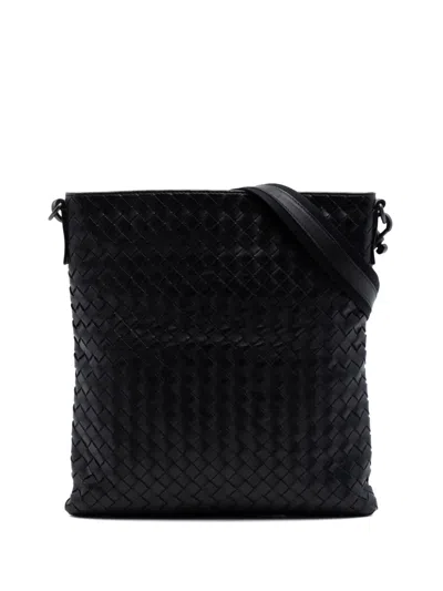 Pre-owned Bottega Veneta 2012-2026 Nappa Intrecciato Vn Crossbody Bag In Black