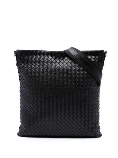 Pre-owned Bottega Veneta 2012-2026 Nappa Intrecciato Vn Crossbody Bag In Black