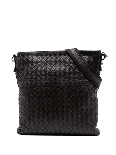 Pre-owned Bottega Veneta 2012-2026 Nappa Intrecciato Vn Crossbody Bag In Brown