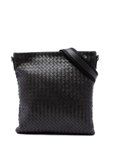 Pre-owned Bottega Veneta 2012-2026 Nappa Intrecciato Vn Crossbody Bag In Brown