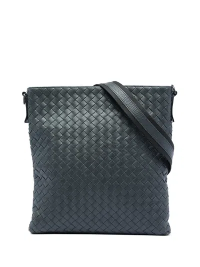 Pre-owned Bottega Veneta 2012-2026 Nappa Intrecciato Vn Crossbody Bag In Grey