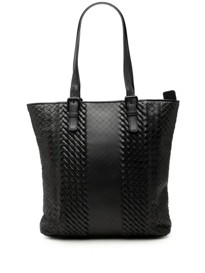 Pre-owned Bottega Veneta 2012-2026 Nappa Intreccio Imperatore Tote Bag In Black