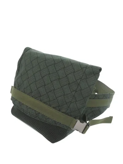Pre-owned Bottega Veneta 2012-2026 Nylon And Mesh Intrecciato Belt Bag In Green