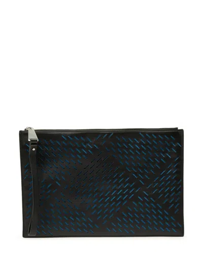 Pre-owned Bottega Veneta 2012-2026 Perforated Leather Clutch Bag In Black