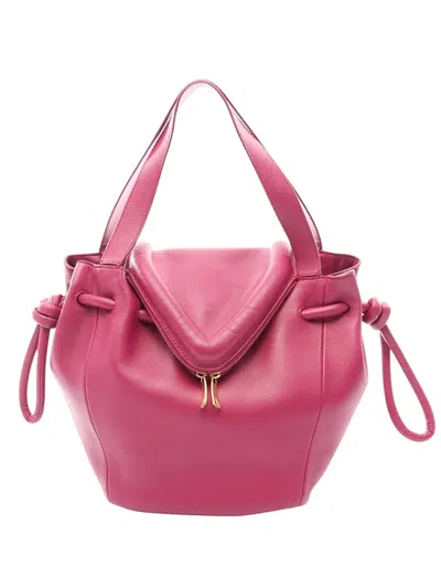 Pre-owned Bottega Veneta 2012-2026 Small Calf Beak Bag Satchel In Purple