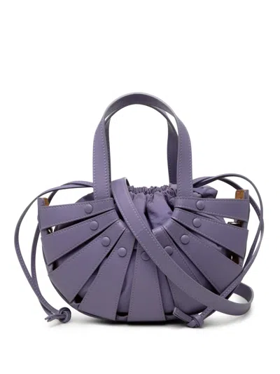 Pre-owned Bottega Veneta 2012-2026 Small Calfskin Shell Bag Satchel In Purple