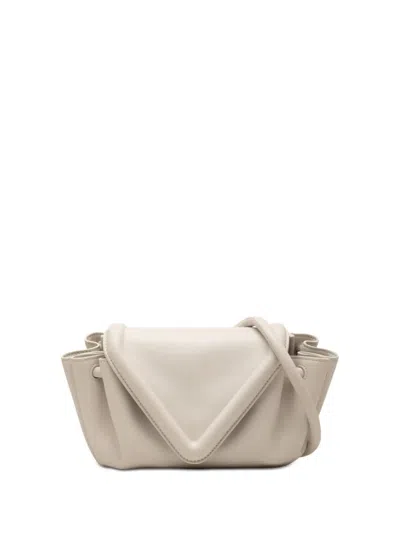 Pre-owned Bottega Veneta 2012-2026 Small Lambskin Beak Crossbody Bag In Gray