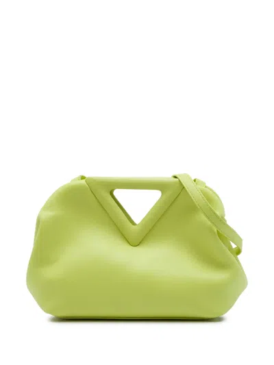 Pre-owned Bottega Veneta 2012-2026 Small Leather The Point Triangle Satchel In Yellow