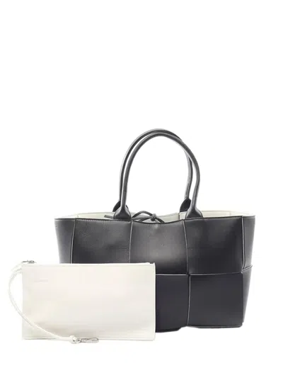 Pre-owned Bottega Veneta 2012-2026 Small Nappa Maxi Intrecciato Arco Tote Bag In Black