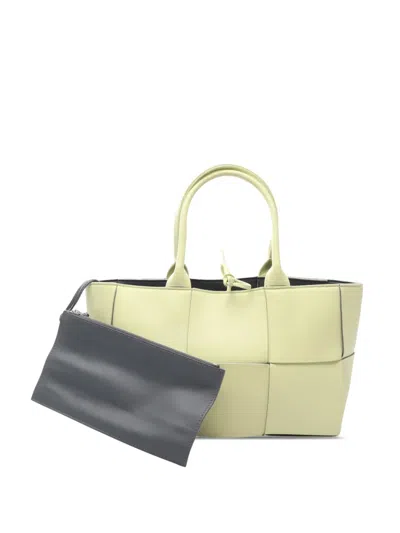 Pre-owned Bottega Veneta 2012-2026 Small Nappa Maxi Intrecciato Arco Tote Bag In Green