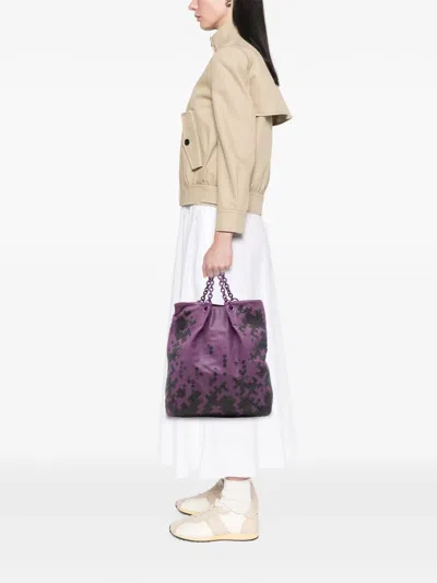 Pre-owned Bottega Veneta 2012-2026 Vitello Mosaico Laque Tote Bag In Purple