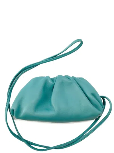 Pre-owned Bottega Veneta 2013-2025 Lambskin The Extra Mini Pouch Crossbody Bag In Blue
