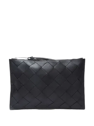 Pre-owned Bottega Veneta 2015-2024 Intrecciato Clutch Bag In Black