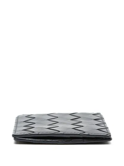 Pre-owned Bottega Veneta 2015-2025 Intrecciato Bifold Wallet In Black