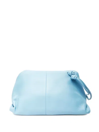 Pre-owned Bottega Veneta 2015-2025 Triangle Leather Clutch Bag In Blue