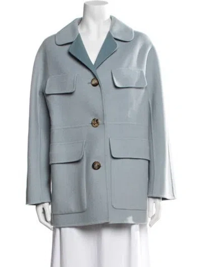 Pre-owned Bottega Veneta 2018 Cashmere Coat In Blue