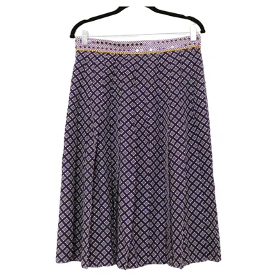 Pre-owned Bottega Veneta 2018 Gingham Silk Mirror Embellished Pleated Skirt In Black