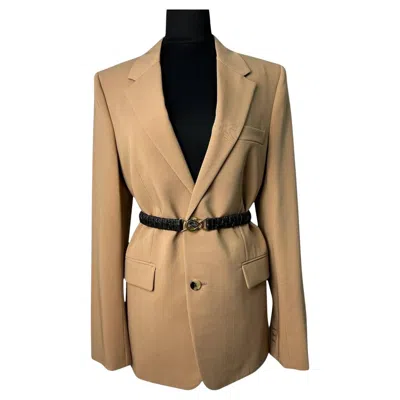 Pre-owned Bottega Veneta 2019 Beige Longline Blazer Sz.40 In Brown