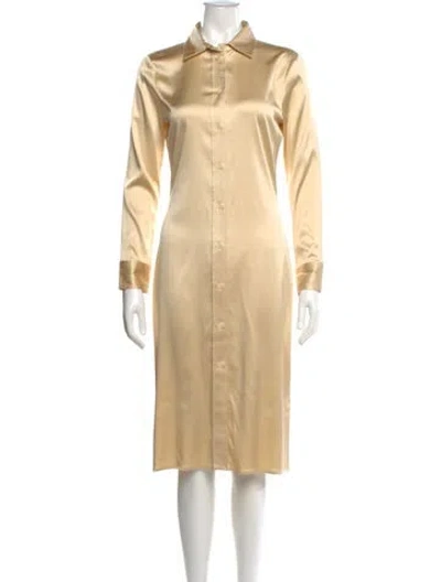 Pre-owned Bottega Veneta 2019 Midi Length Dress In Yellow