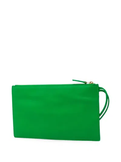 Pre-owned Bottega Veneta 2019-2026 Leather Zipped Pocket Pouch In Green