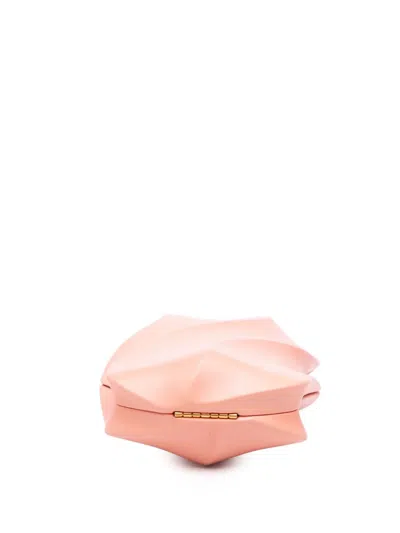 Pre-owned Bottega Veneta 2020-2025 Calfskin The Whirl Clutch Bag In Pink