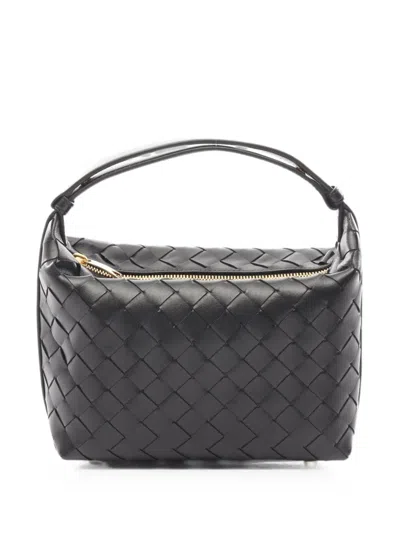 Pre-owned Bottega Veneta 2020 Mini Wallace Intrecciato Tote Bag In Black