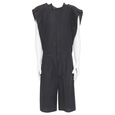 Pre-owned Bottega Veneta 2020 Runway Cotton Sleeveless Utility Casual Jumpsuit It46 S In Black