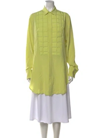 Pre-owned Bottega Veneta 2020 Silk Button-up Top In Green