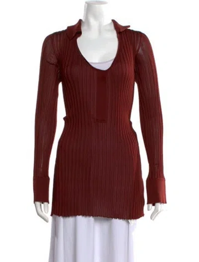 Pre-owned Bottega Veneta 2020 Silk Tunic W/ Tags In Red