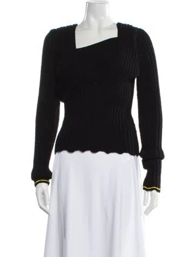 Pre-owned Bottega Veneta 2020 Square Neckline Sweater In Black