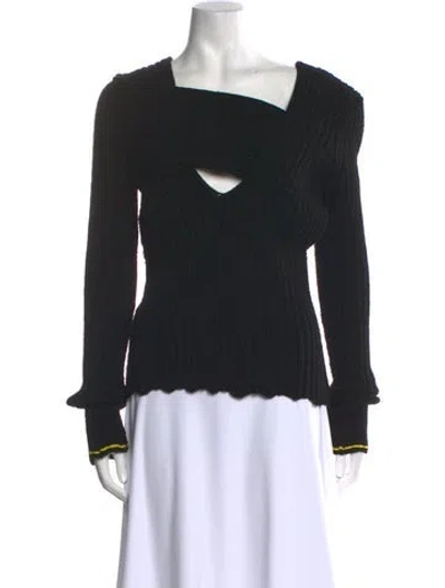 Pre-owned Bottega Veneta 2020 V-neck Sweater W/ Tags In Black