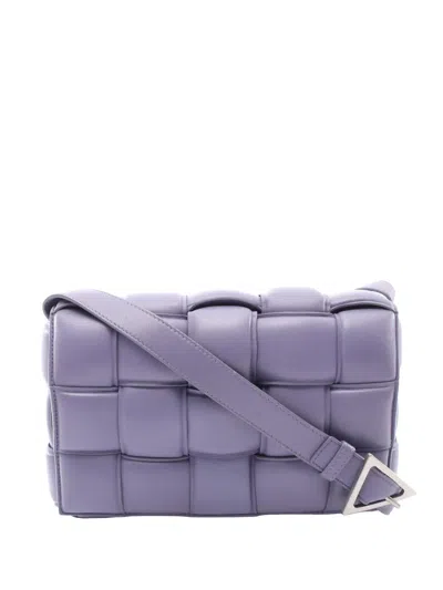 Pre-owned Bottega Veneta 2020-2021 Nappa Intrecciato Padded Cassette Crossbody Bag In Purple