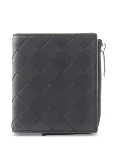 Pre-owned Bottega Veneta 2020s Intrecciato Bi-fold Leather Wallet In Black